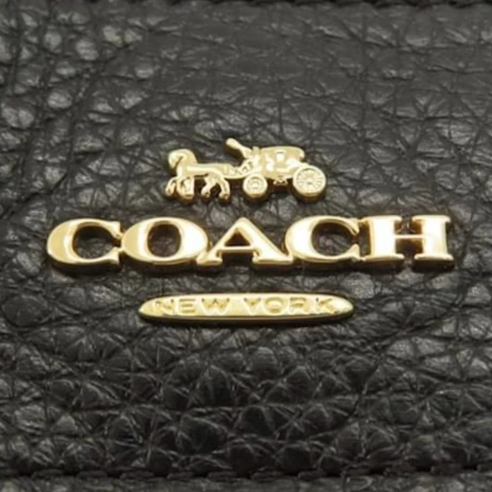 COACH Large Lexy Shoulder Bag Black with Gold Hardware